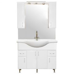   Bianca Plus 105 komplett fürdőszoba bútor magasfényű fehér