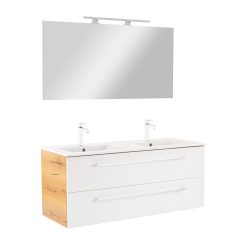 Vario Clam 120 komplett fürdőszoba bútor tölgy-fehér